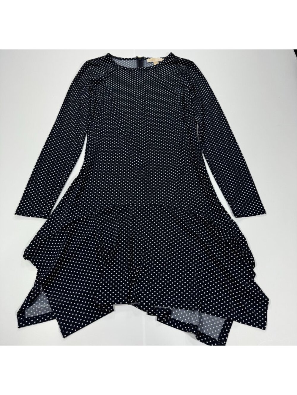 Michael Kors Adriatic Dress Women's S Black Polka Dot Polyester Sheath Stretch